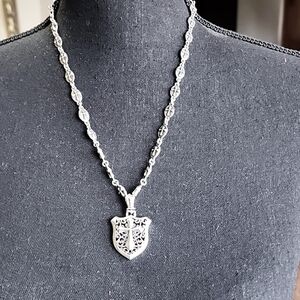 Stigma by Kim Min Sun Silver Toned 20" Necklace Featuring Individual Crosses